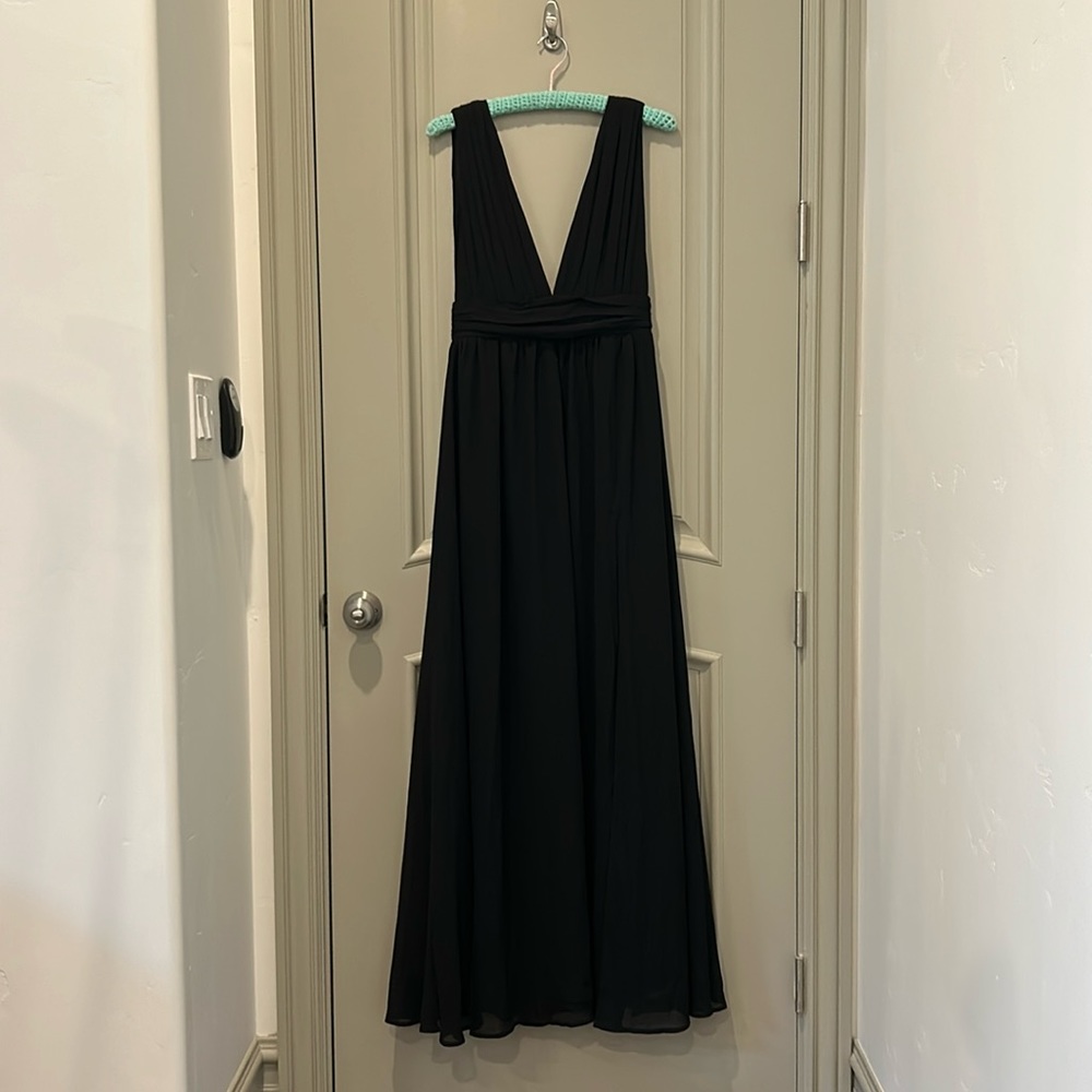 Lulus Heavenly Hues Chiffon Plunge Maxi Dress